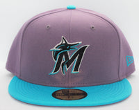 Miami Marlins 2 Tone Color Pack 2021 New Era 59Fifty Fitted Hat Purple Dusk & Ripple Blue