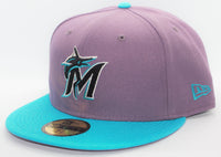 Miami Marlins 2 Tone Color Pack 2021 New Era 59Fifty Fitted Hat Purple Dusk & Ripple Blue