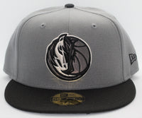 Dallas Mavericks 2 Tone Color Pack 2021 New Era 59Fifty Fitted Hat Storm Gray & Black
