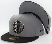 Dallas Mavericks 2 Tone Color Pack 2021 New Era 59Fifty Fitted Hat Storm Gray & Black