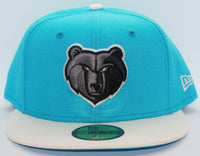 Memphis Grizzlies 2 Tone Color Pack 2021 New Era 59Fifty Fitted Hat Ripple Blue & Chrome White