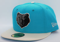 Memphis Grizzlies 2 Tone Color Pack 2021 New Era 59Fifty Fitted Hat Ripple Blue & Chrome White