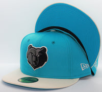 Memphis Grizzlies 2 Tone Color Pack 2021 New Era 59Fifty Fitted Hat Ripple Blue & Chrome White