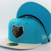 Memphis Grizzlies 2 Tone Color Pack 2021 New Era 59Fifty Fitted Hat Ripple Blue & Chrome White