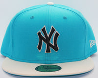 New York Yankees 2 Tone Color Pack 2021 New Era 59Fifty Fitted Hat Ripple Blue & Chrome White