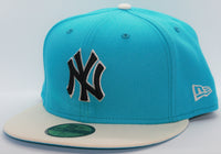 New York Yankees 2 Tone Color Pack 2021 New Era 59Fifty Fitted Hat Ripple Blue & Chrome White