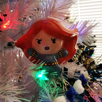 Hallmark Marvel Comics Black Widow Decoupage Kawaii Christmas Ornament!