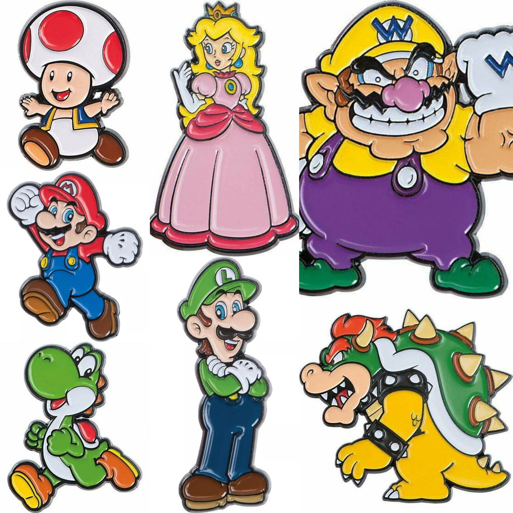 Super Mario Set of 7 Collector Enamel Pins Series 1